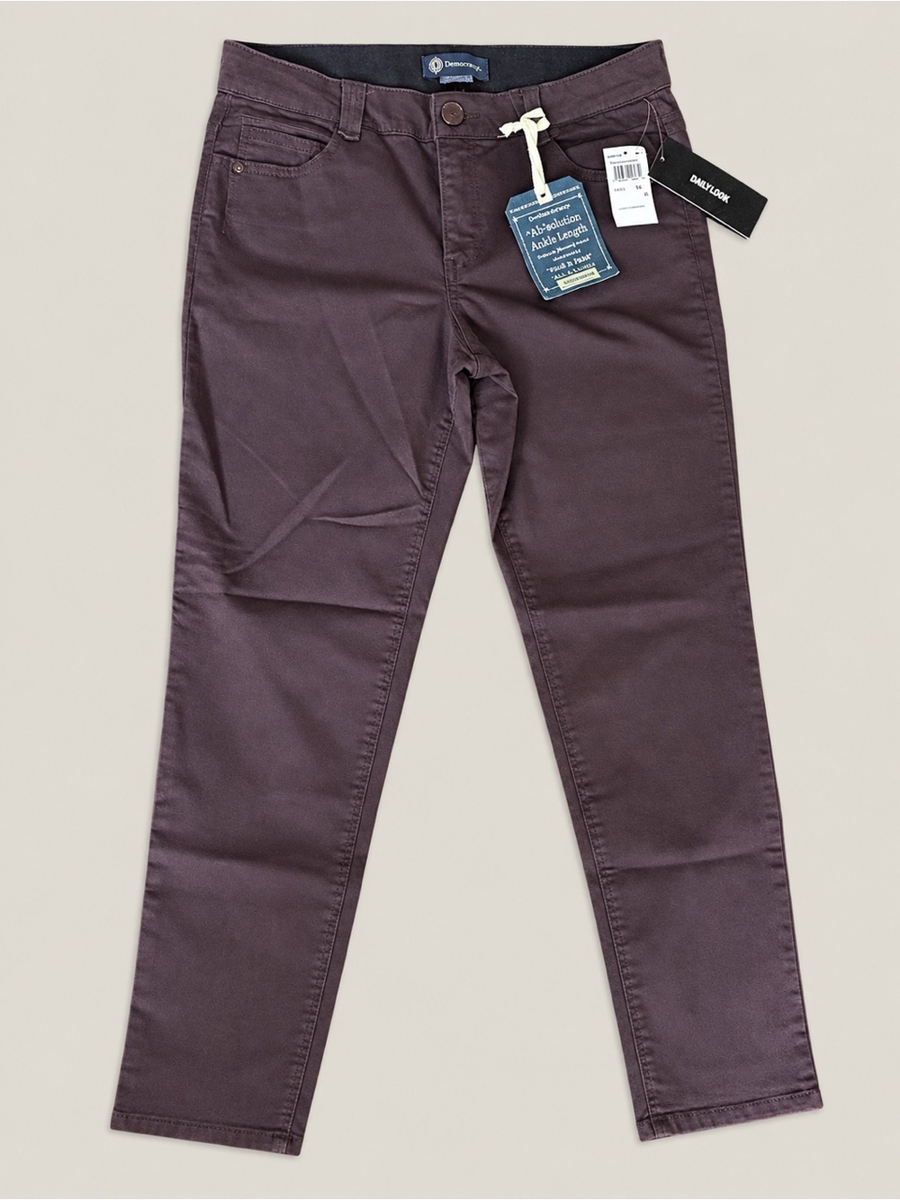 Democracy Ab Solution Curve Equality Pants Size 10 NWT Dark Brown